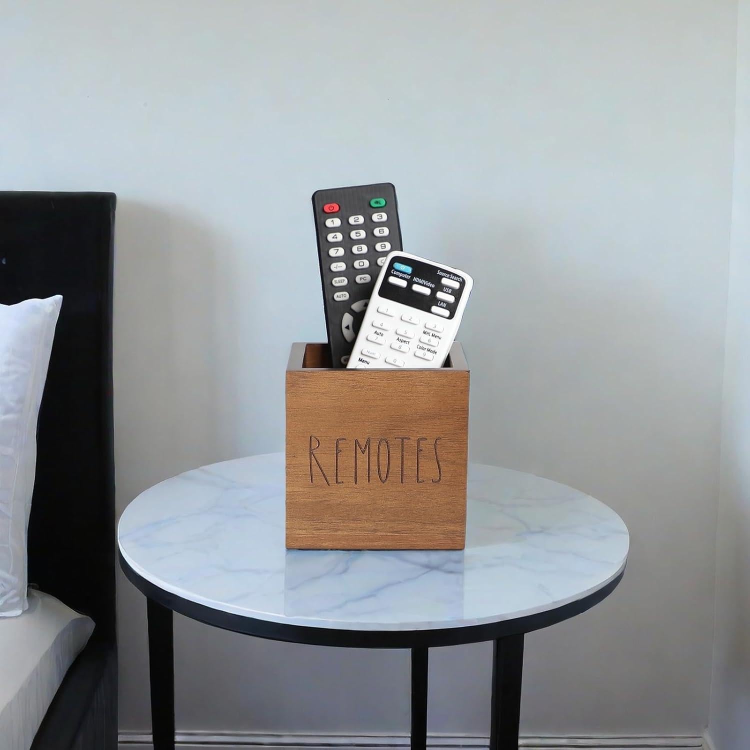 Soporte de Control Remoto de Madera de Acacia LBEMEY - Marrón
