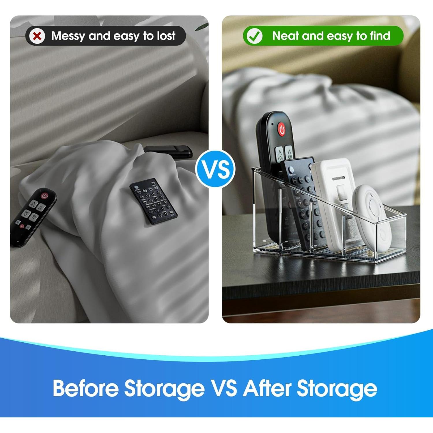 Soporte Organizador para Control Remoto MaxGear Transparente 2 Piezas