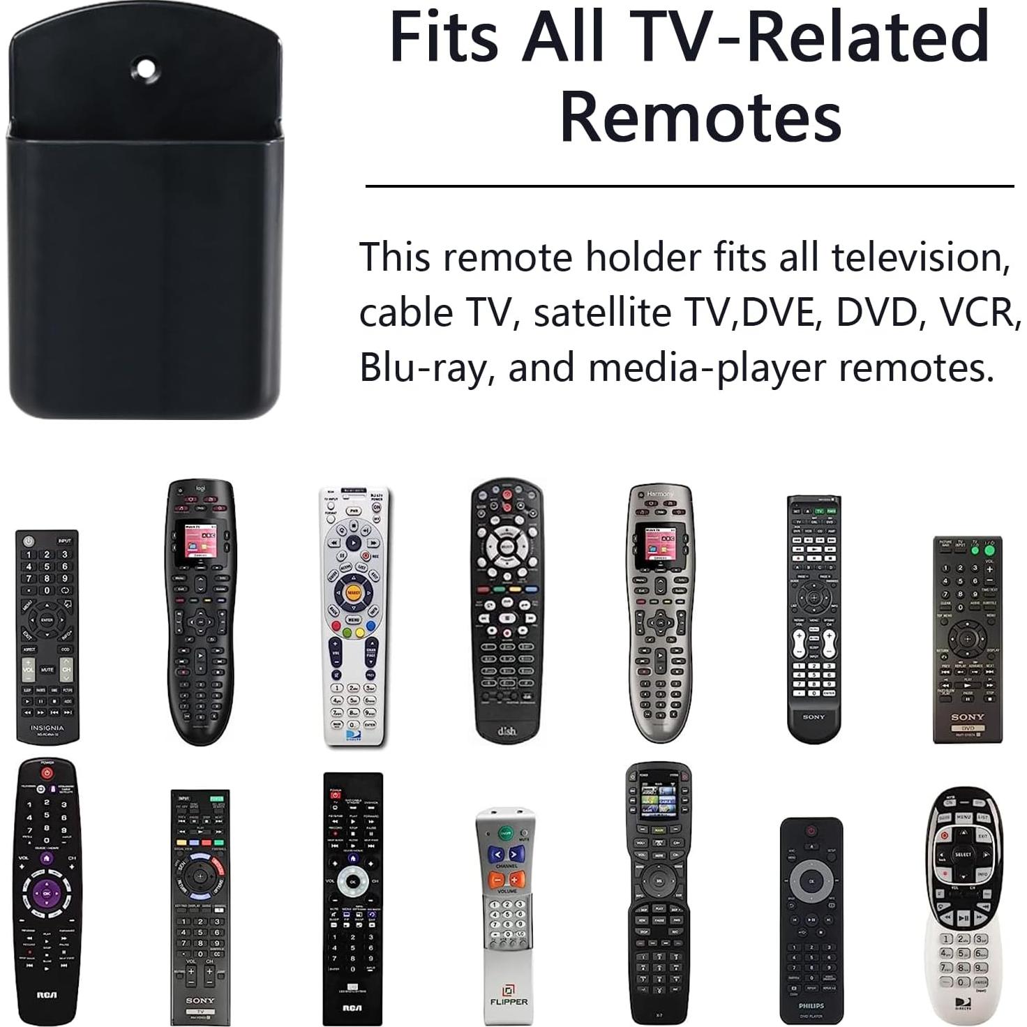 Soporte de Control Remoto SIBRANT 2 Pcs Autoadhesivo Negro