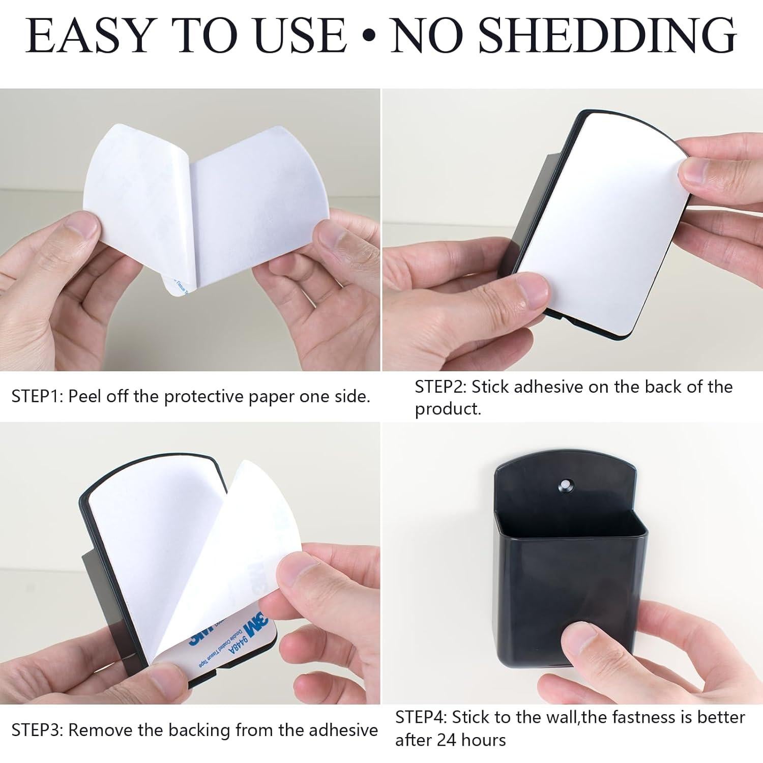 Soporte de Control Remoto SIBRANT 2 Pcs Autoadhesivo Negro