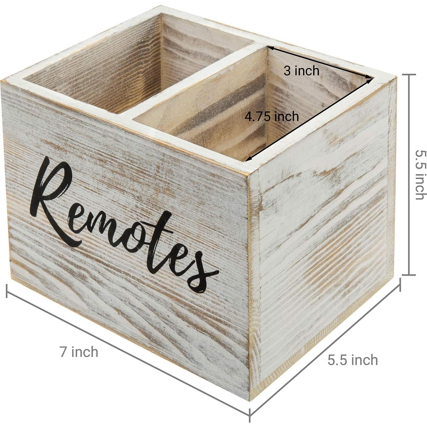 Caddy de Madera Blanqueada MyGift para Control Remoto 17.78 cm