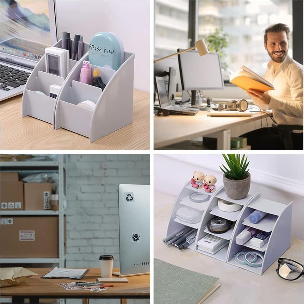 Organizador de Escritorio Trapezoidal XEERAANG Rojo Metálico