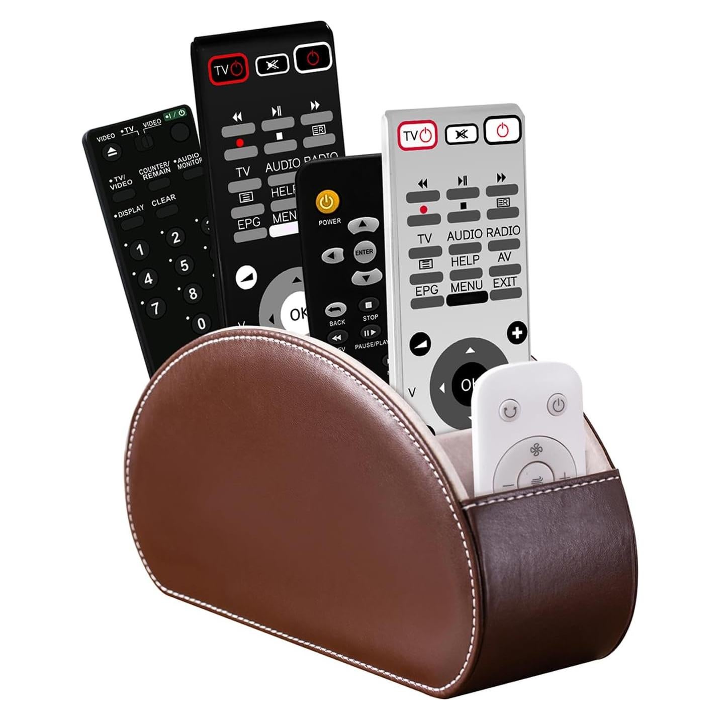 Organizador de Control Remoto BONNY DODO de Cuero PU Marrón