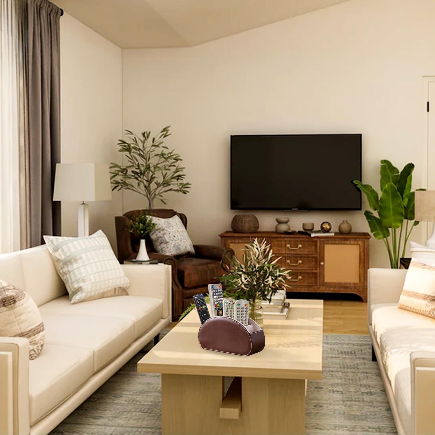 Organizador de Control Remoto BONNY DODO de Cuero PU Marrón