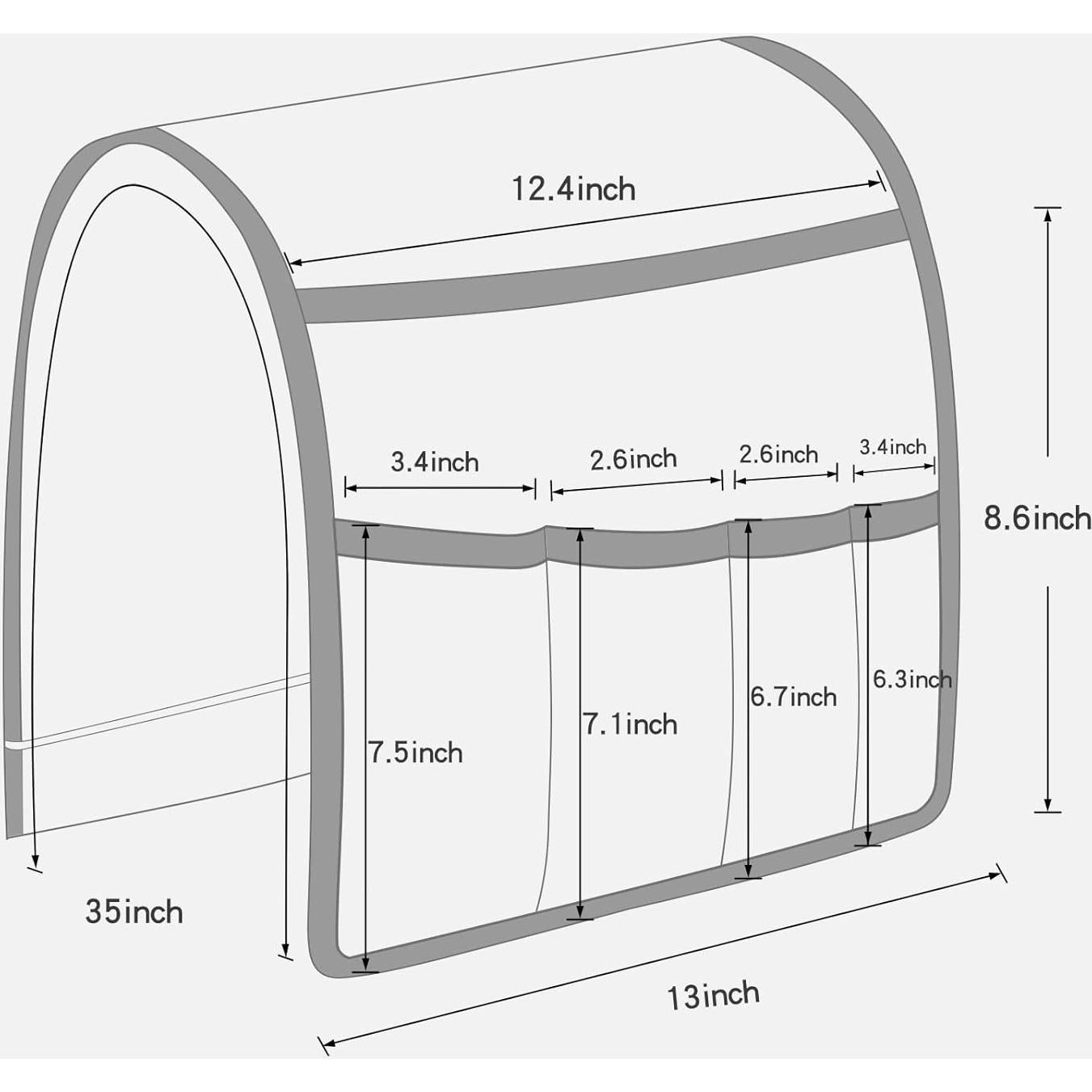 Organizador de Sofá Antideslizante NB 89x31.5 cm Gris