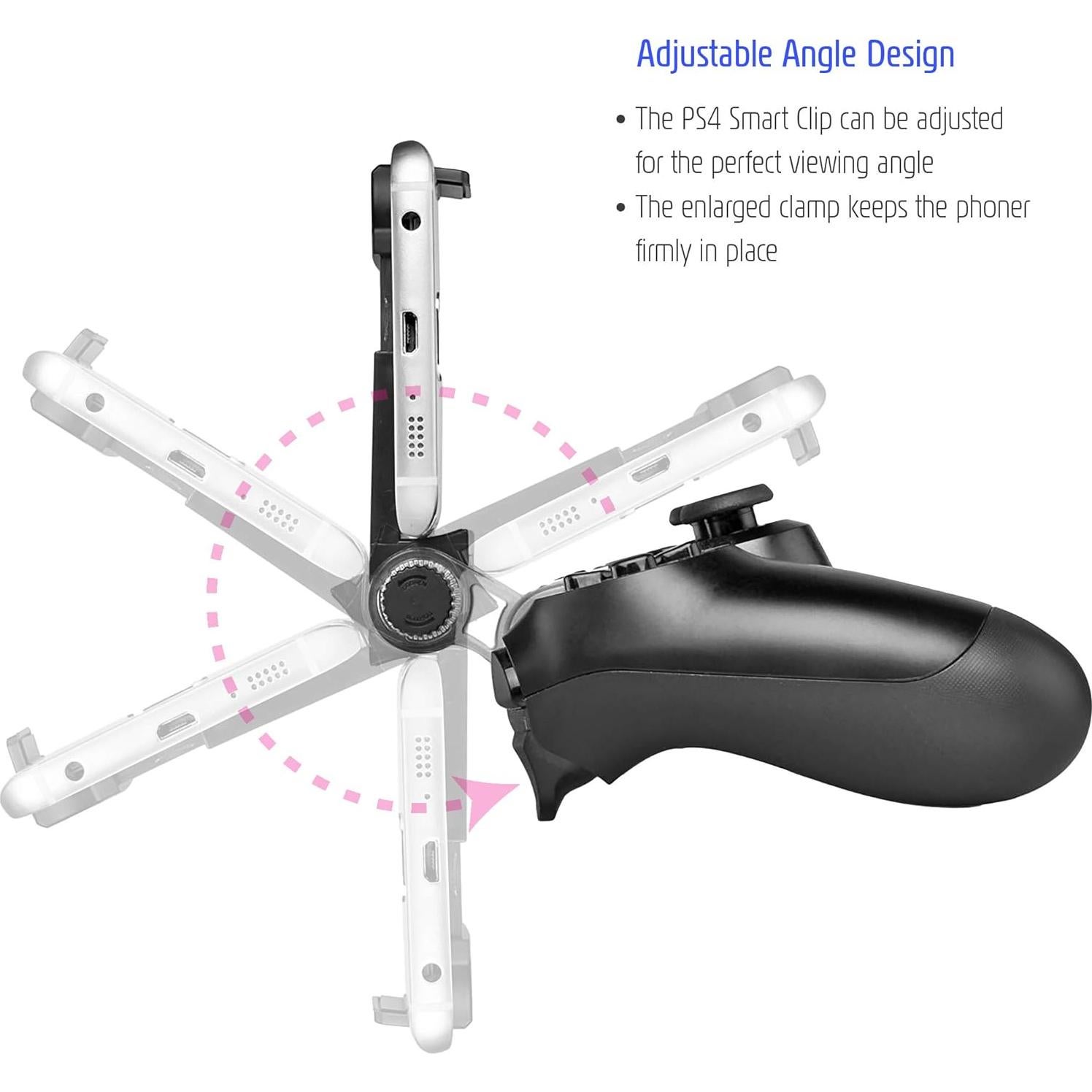 Soporte para Teléfono de Controlador PS4 ADZ - Clip Ajustable para Dualshock 4