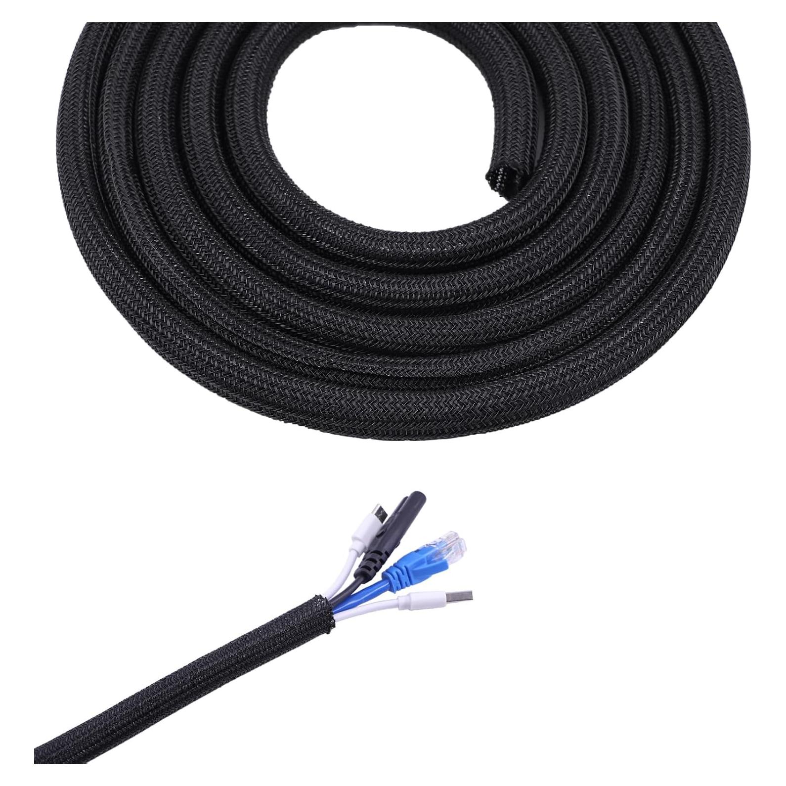 Funda de Cable Trenzada Flauzmann 1.27 cm x 3.05 m Negra