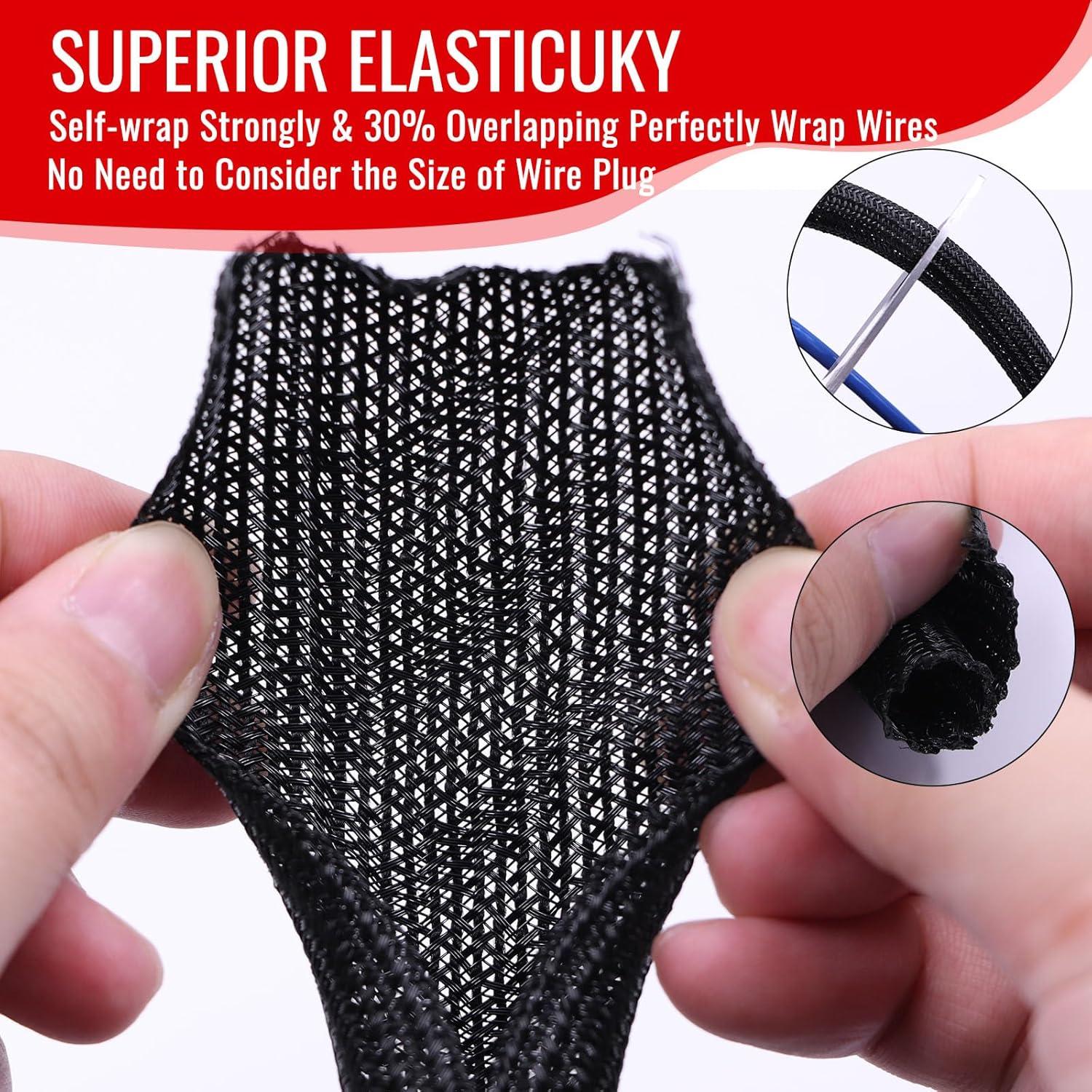 Funda de Cable Trenzada Flauzmann 1.27 cm x 3.05 m Negra