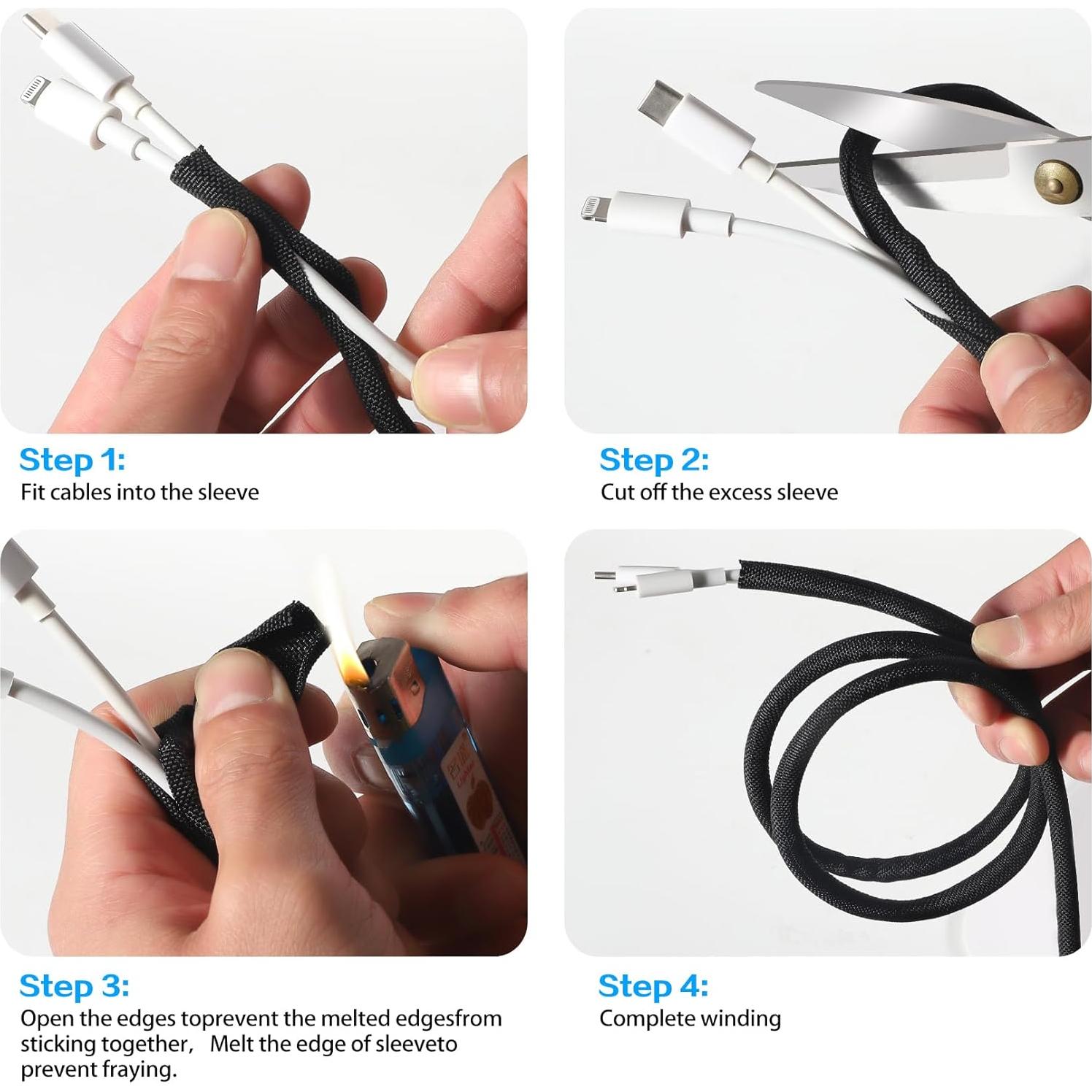 Protector de Cable 1/2" x 4.57m XHF - Manga Dividida Negra