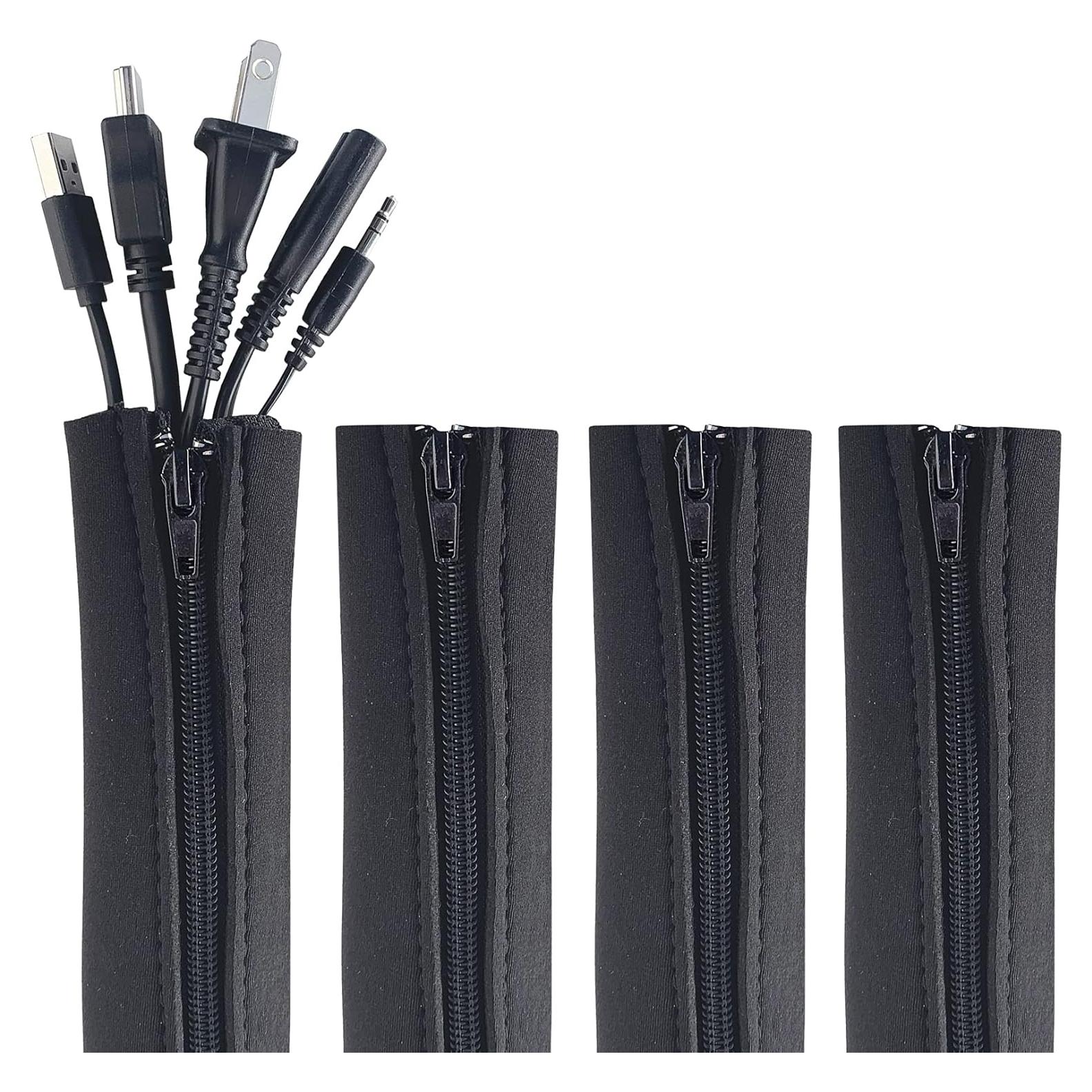 Manga de Cable Wrap-It Storage 61 cm - Organizador 4-Pack Negro
