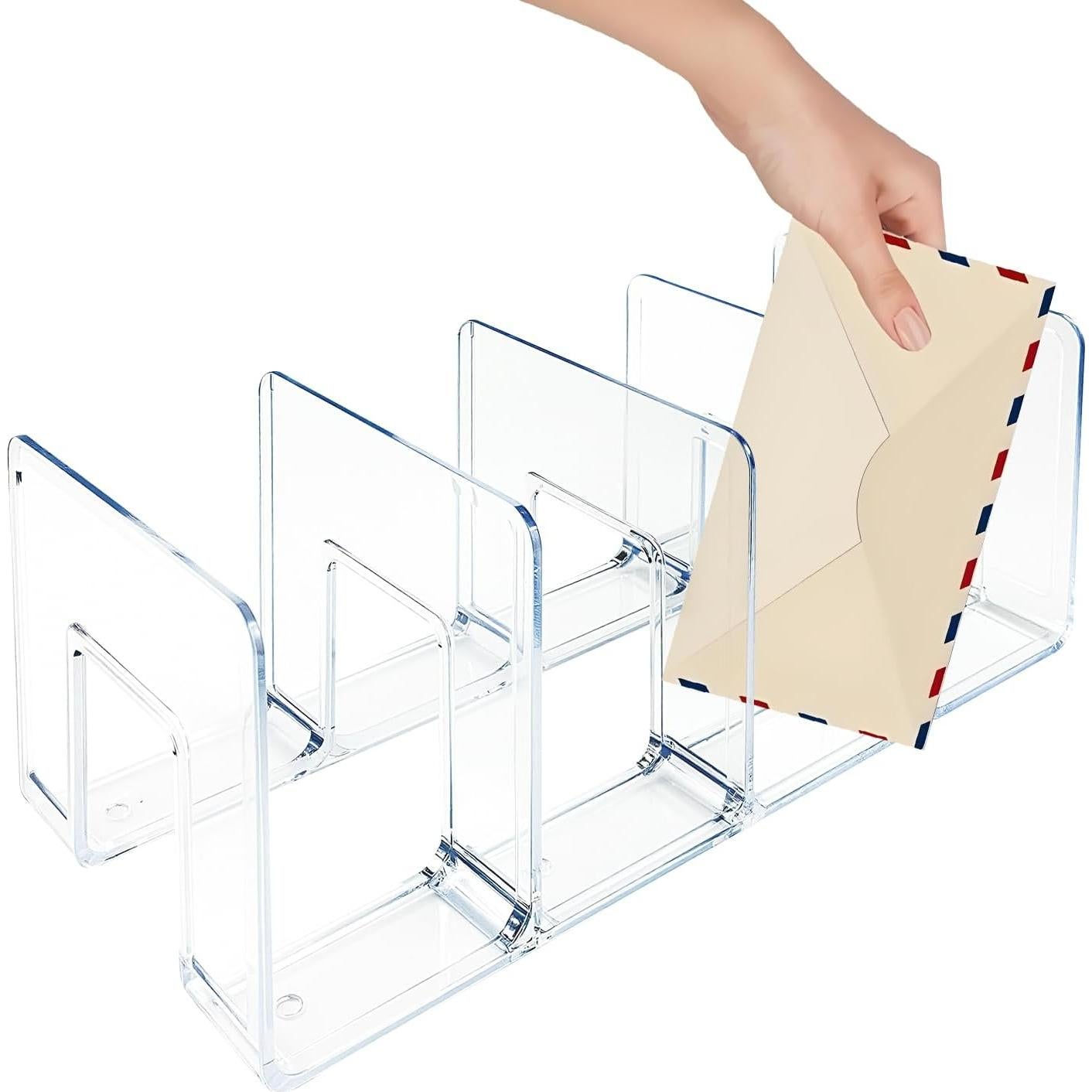 Organizador de Archivos Acrílico 4 Piezas 32x14.4x13 cm