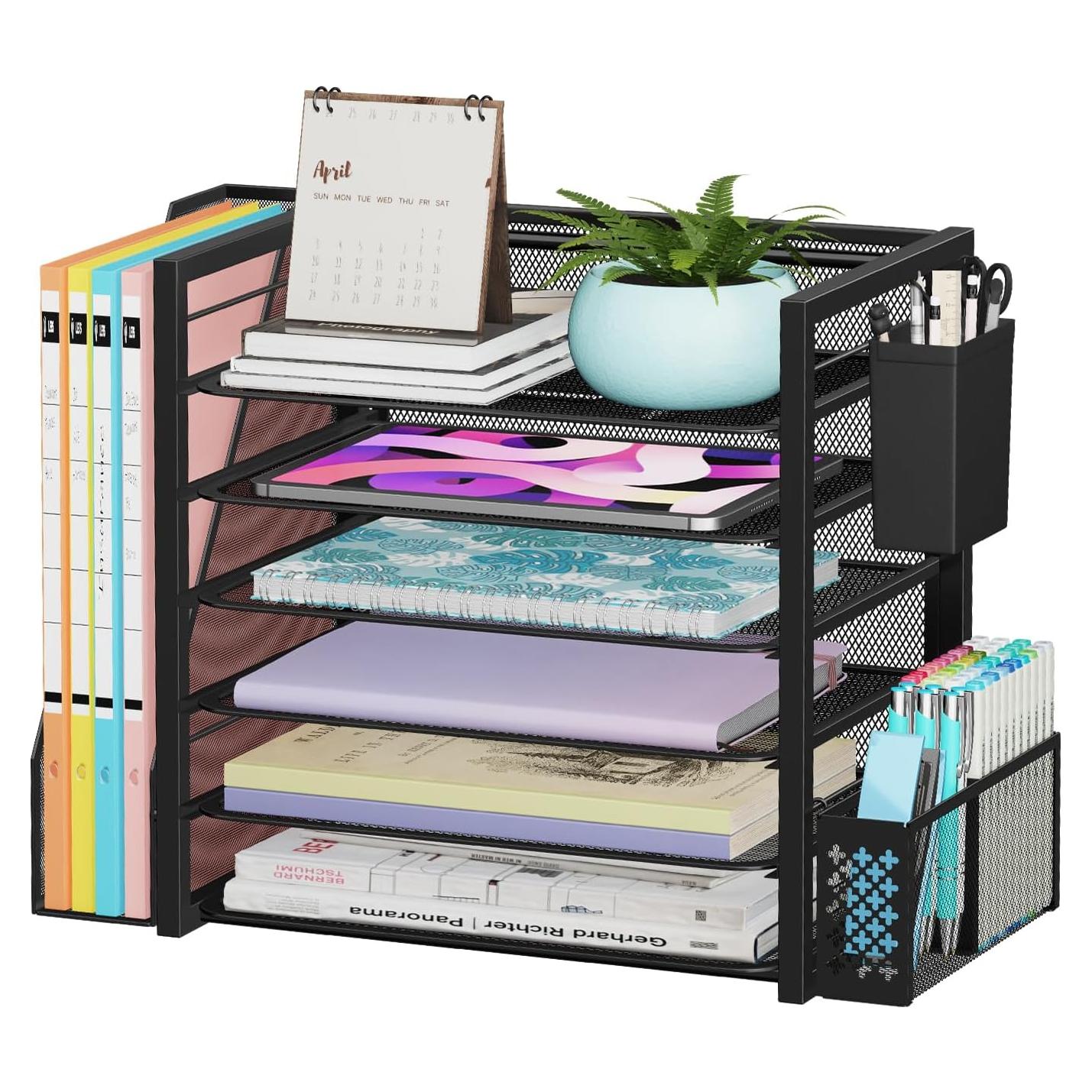 Organizador de Escritorio Simple Trending 6 Niveles Negro