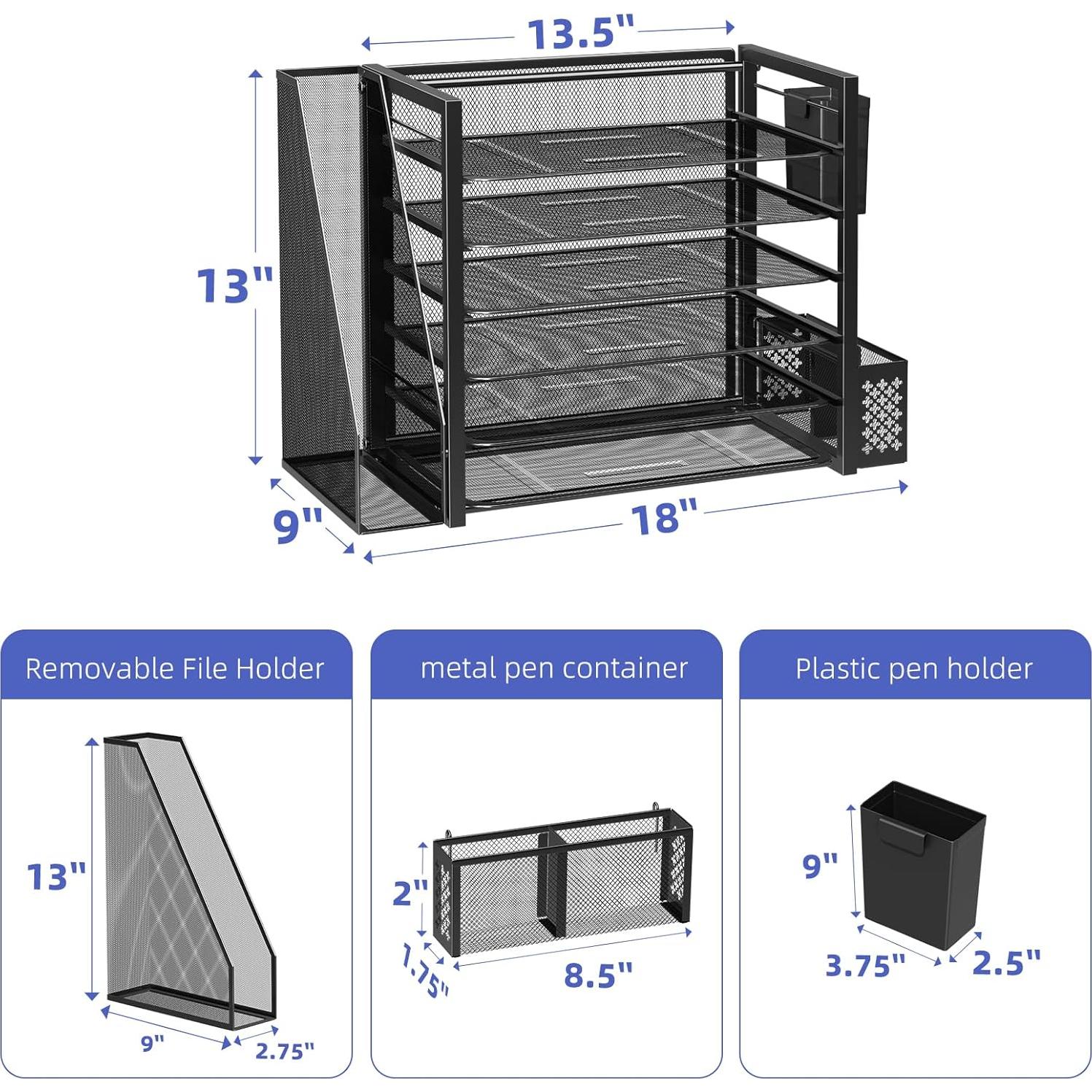 Organizador de Escritorio Simple Trending 6 Niveles Negro
