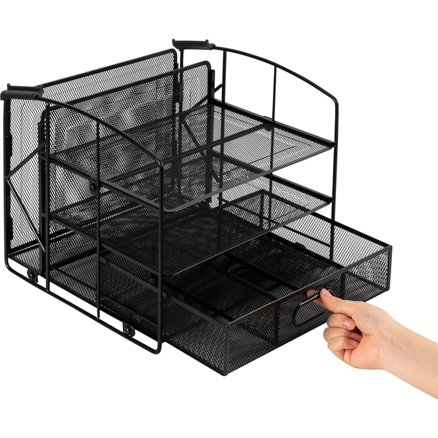 Organizador de Escritorio Amazon Basics 3 Bandejas Negro