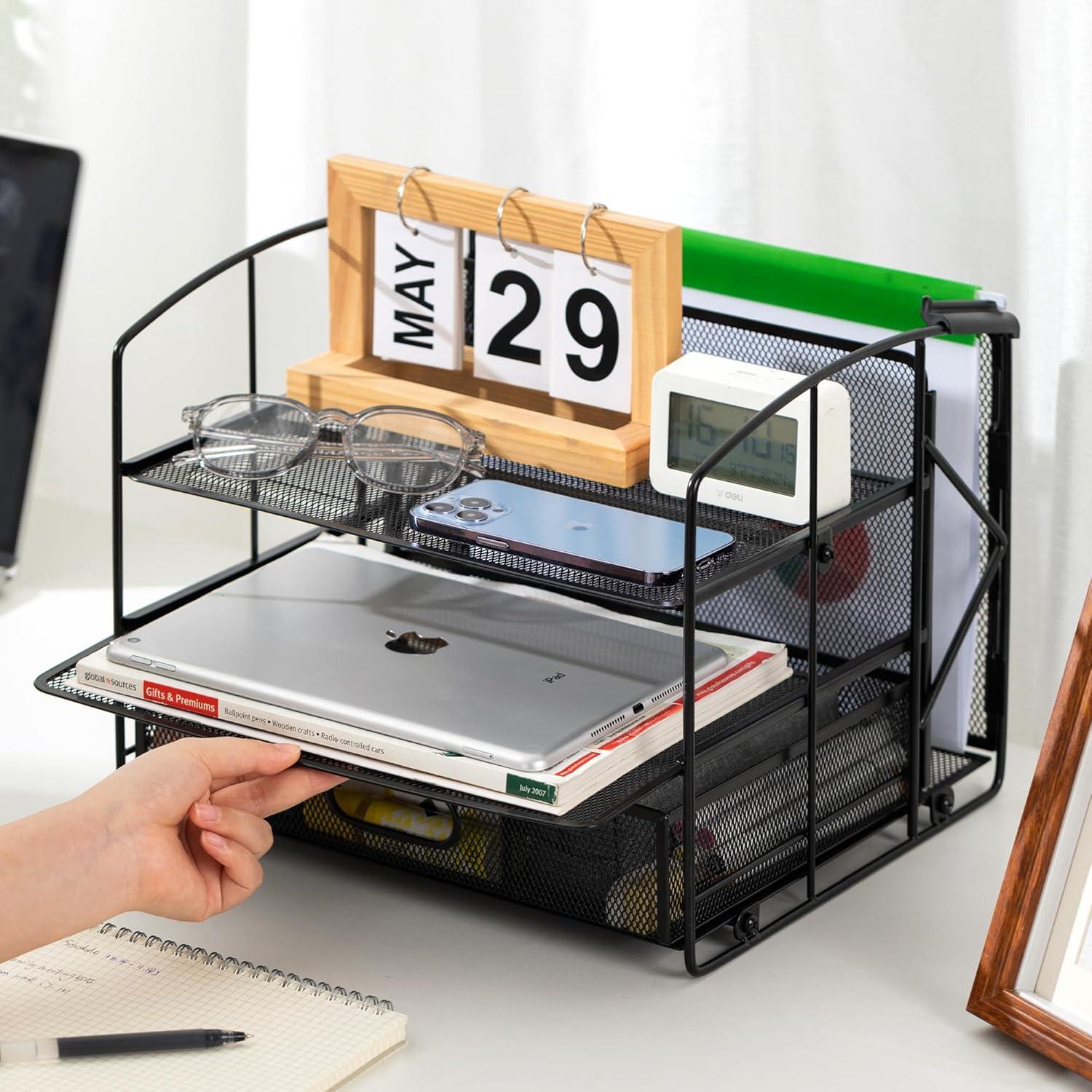 Organizador de Escritorio Amazon Basics 3 Bandejas Negro