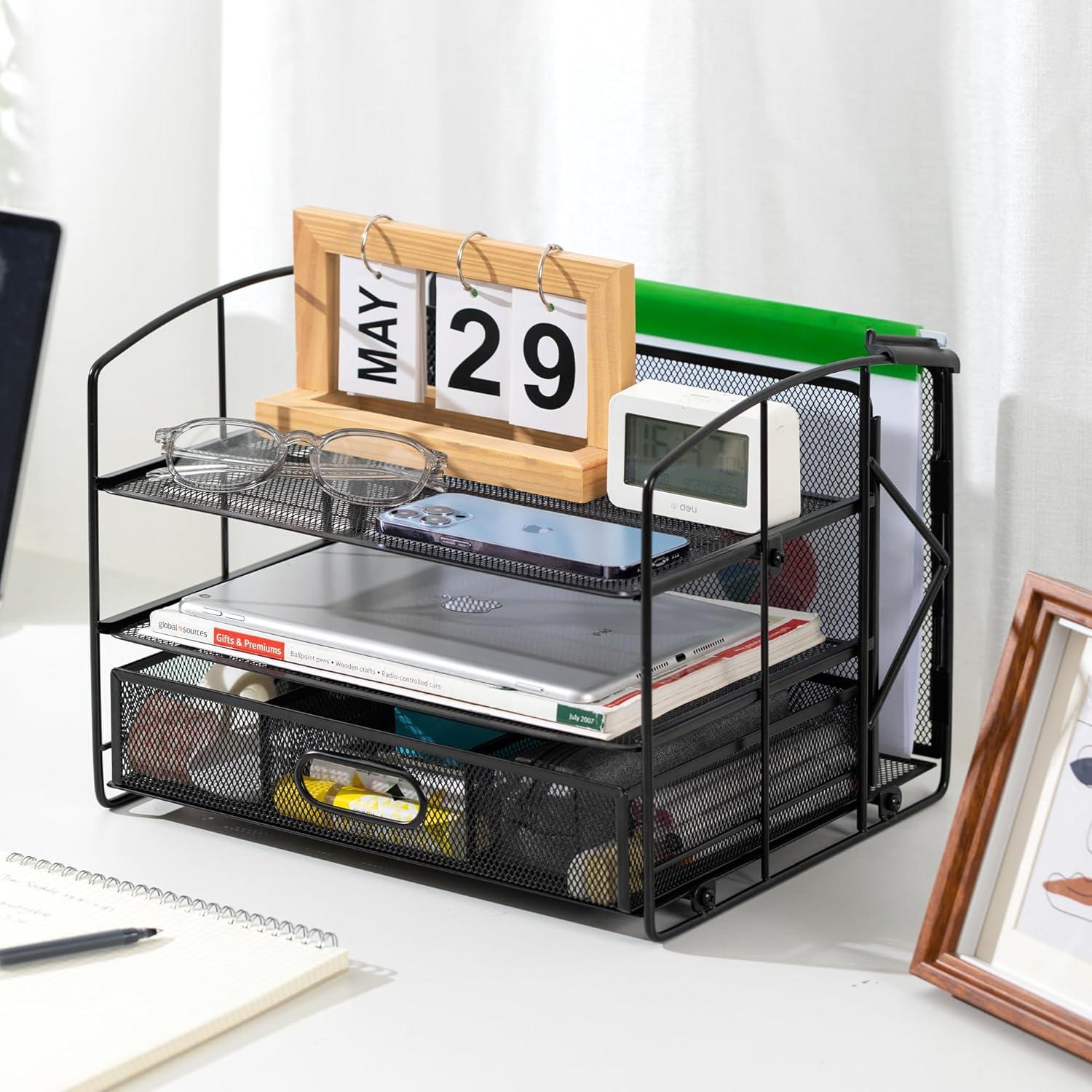 Organizador de Escritorio Amazon Basics 3 Bandejas Negro