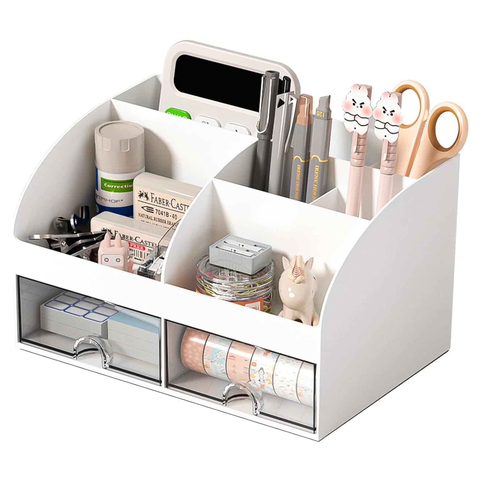 Organizador de Escritorio COMFYROOM Blanco con 6 Compartimentos y 2 Cajones