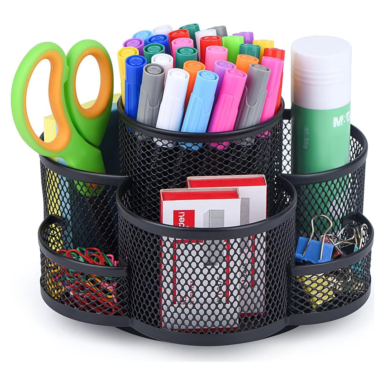 Organizador de escritorio Topwey negro con 7 compartimentos