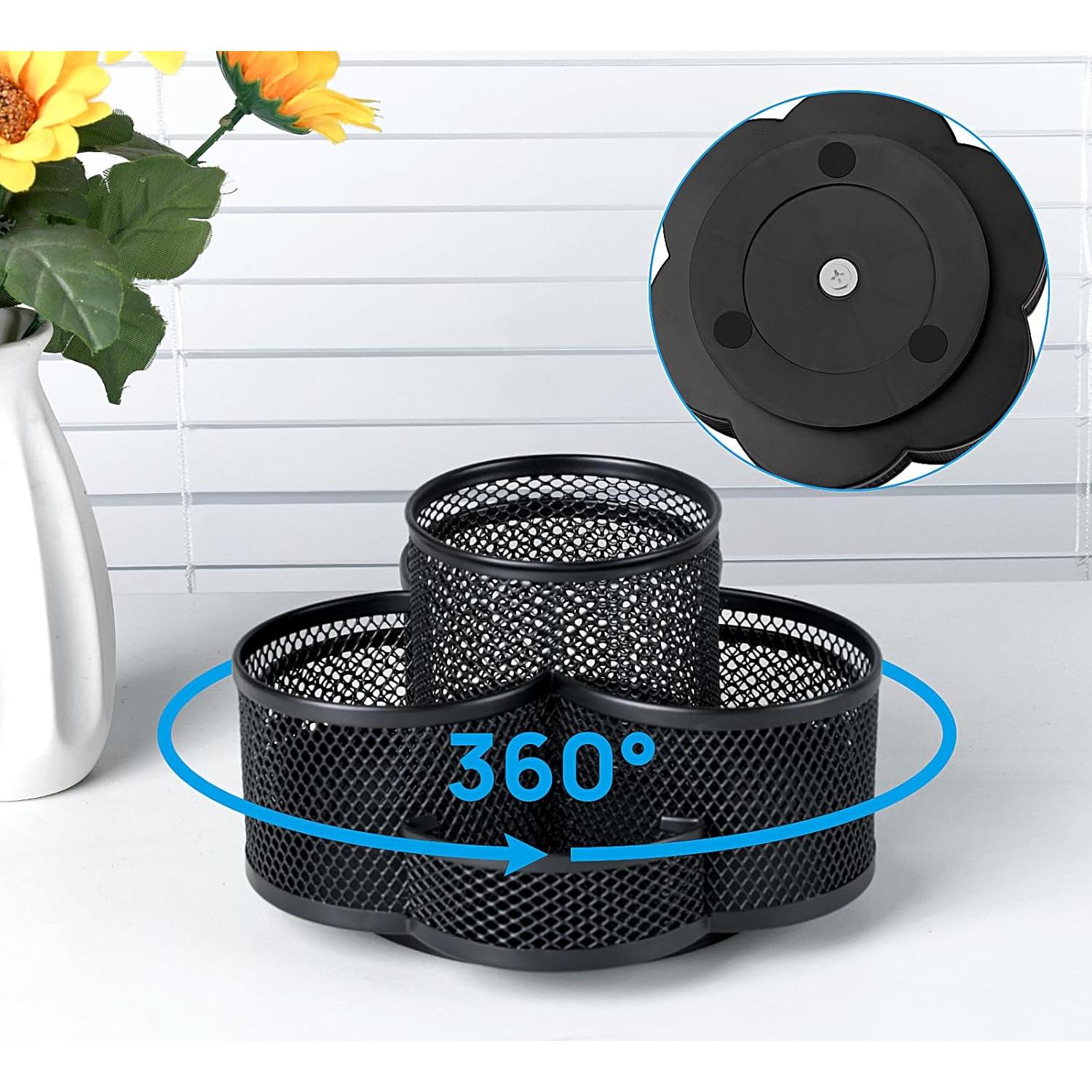 Organizador de escritorio Topwey negro con 7 compartimentos