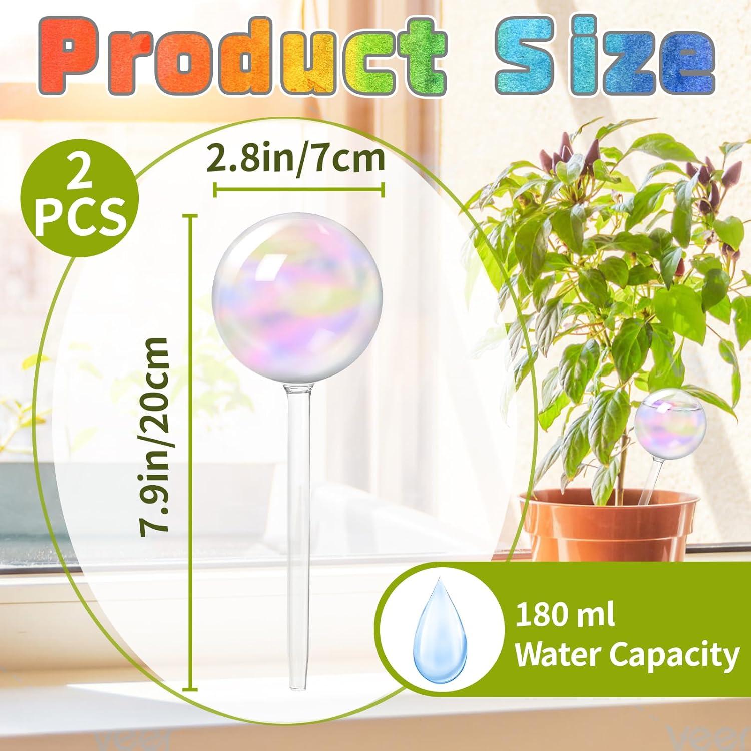 Esferas de Riego Automático Bvrbaory 2 Pcs Vidrio Iridiscente