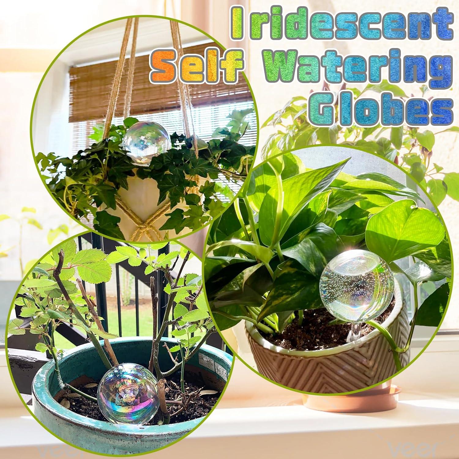 Esferas de Riego Automático Bvrbaory 2 Pcs Vidrio Iridiscente