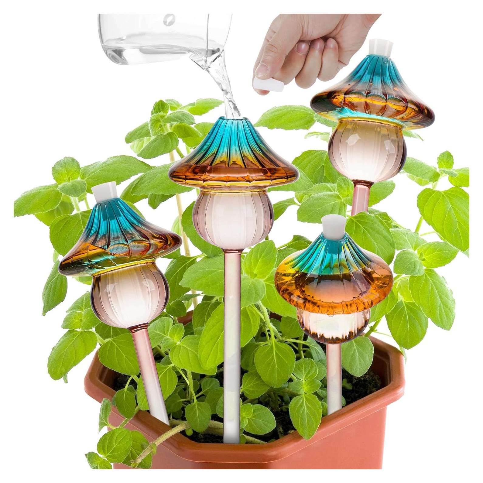 Esferas de Riego de Vidrio Kaimfdg 4 Pcs Autorriego Decorativas