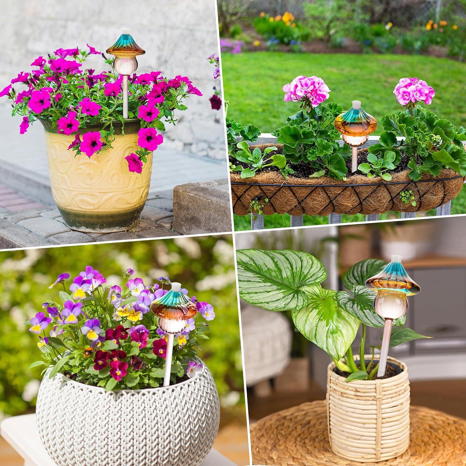 Esferas de Riego de Vidrio Kaimfdg 4 Pcs Autorriego Decorativas