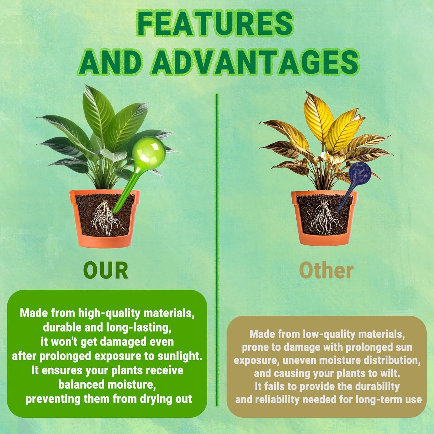 Esferas de Riego Automático WHTCHSU - 2 Unidades Verde 13.1x4.9cm