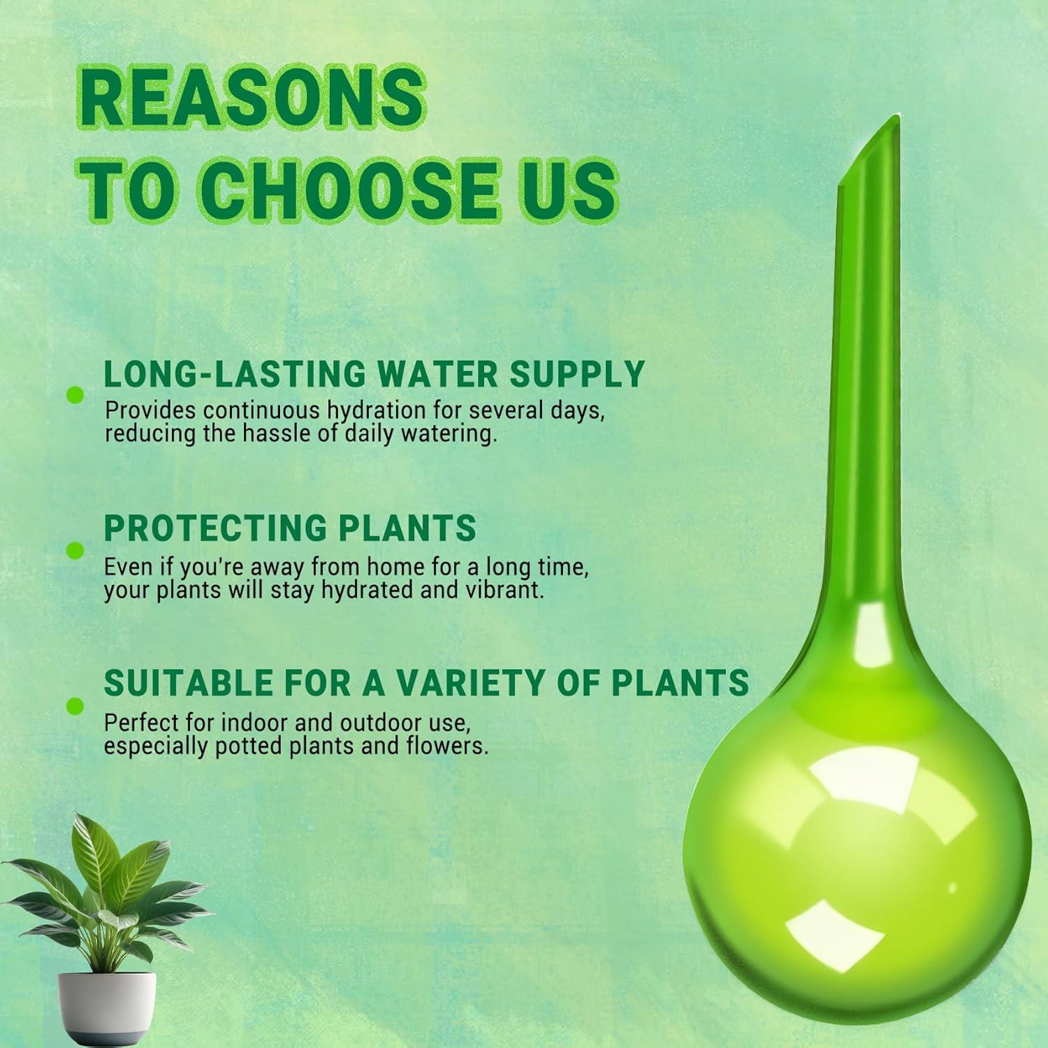 Esferas de Riego Automático WHTCHSU - 2 Unidades Verde 13.1x4.9cm