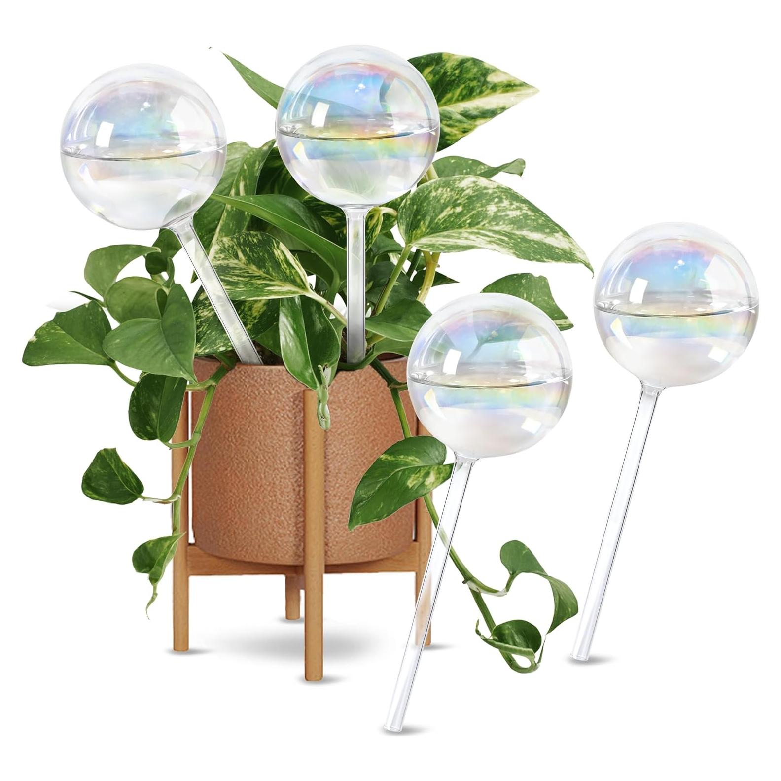 Esferas de Riego Automático de Vidrio Iridiscente - 4 Unidades
