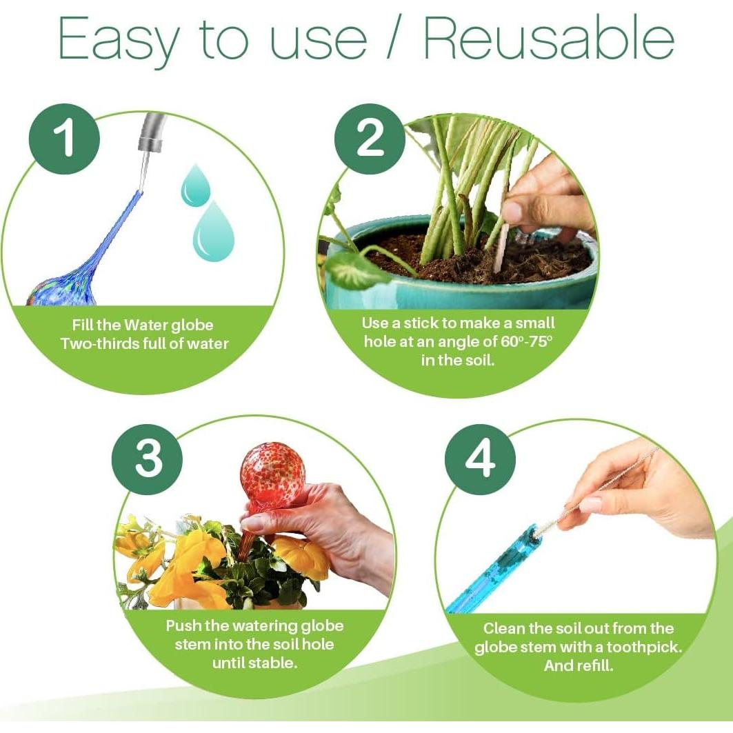 Juego de 6 Bombillas de Riego Automático Trenton Gifts 150ml