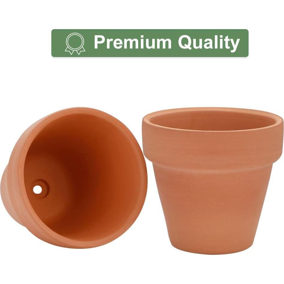 32 Macetas de Terracota 5.08 cm Becory con Drenaje para Suculentas