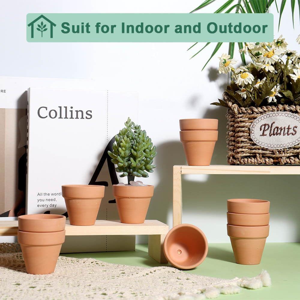 48 Macetas de Terracota Vensovo 5.08 cm con Drenaje