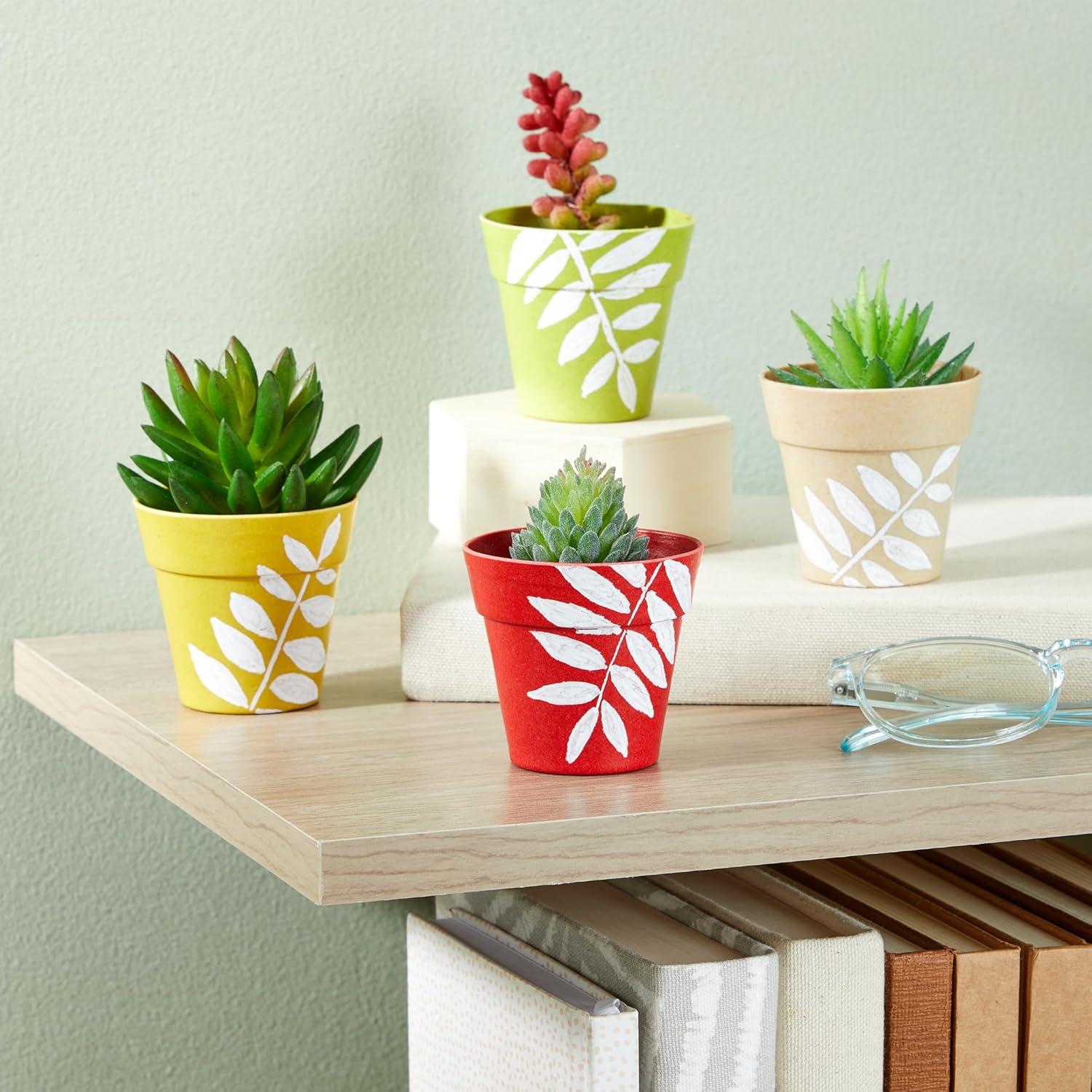 Juvale Paquete de 24 Macetas de Plástico Multicolor 6.4x5.8 cm