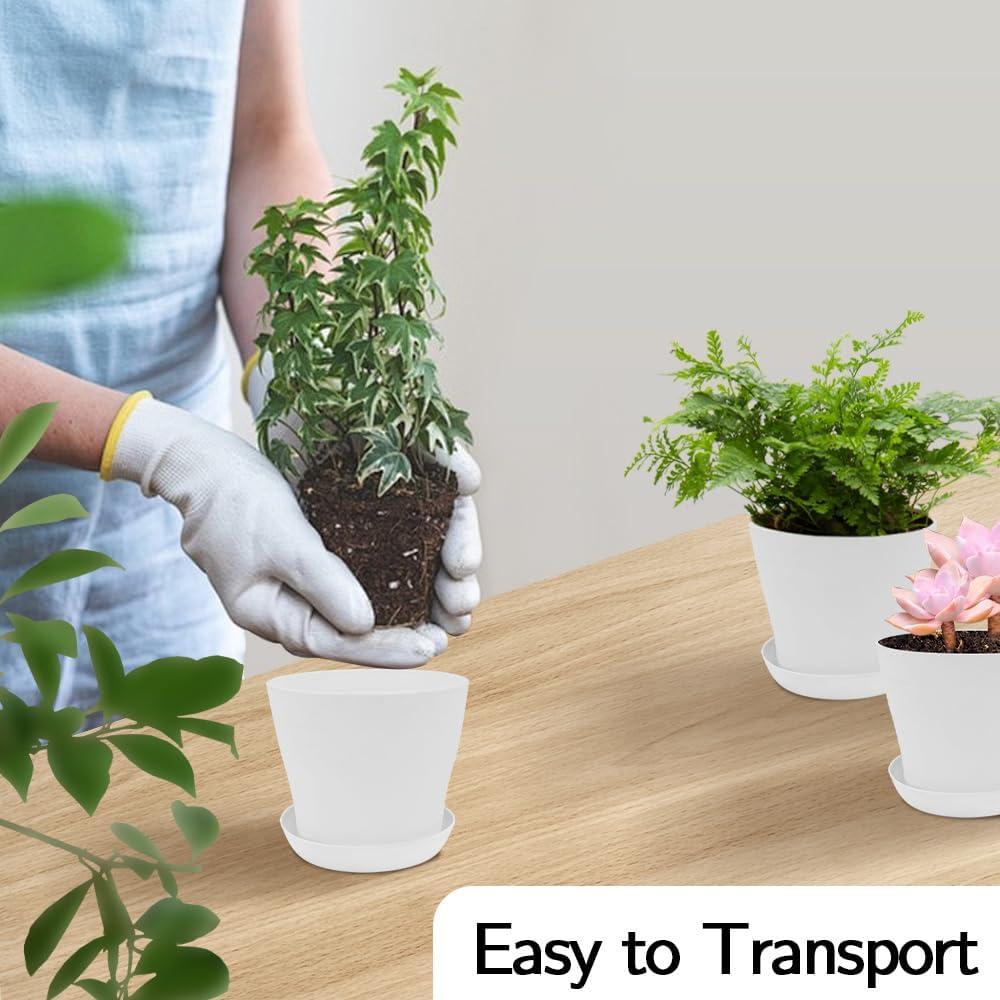 Paquete de 16 macetas blancas Slergut 9.7 cm con drenaje