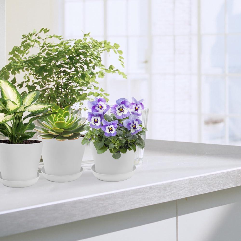 Paquete de 16 macetas blancas Slergut 9.7 cm con drenaje