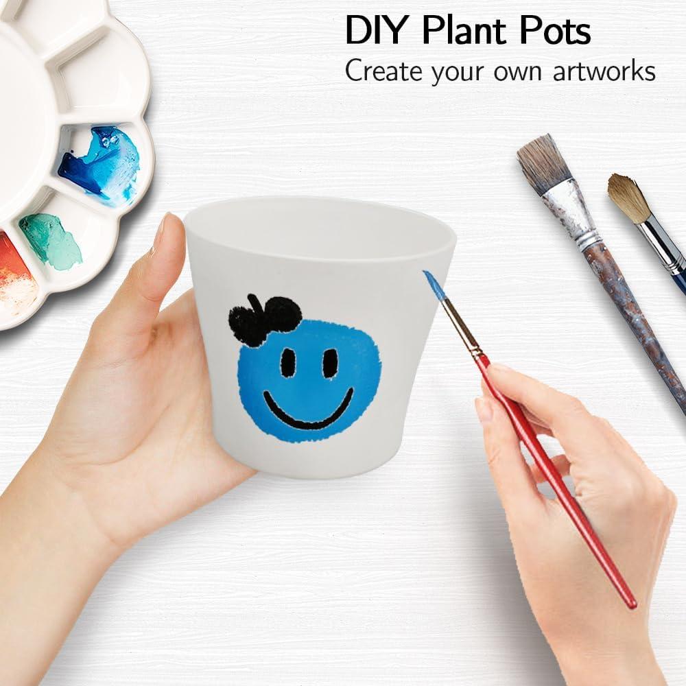 Paquete de 16 macetas blancas Slergut 9.7 cm con drenaje