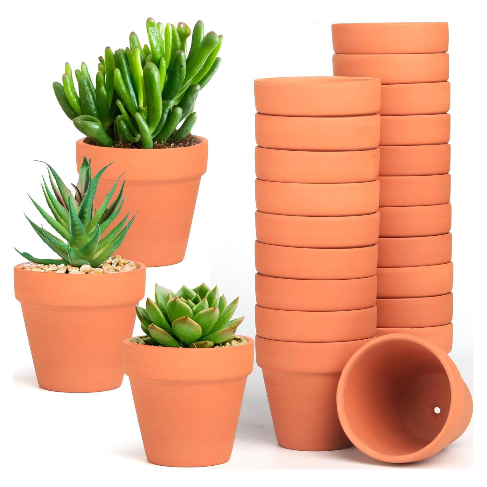 Macetas de Terracota Baxrou 7.62 cm Paquete de 24 con Drenaje