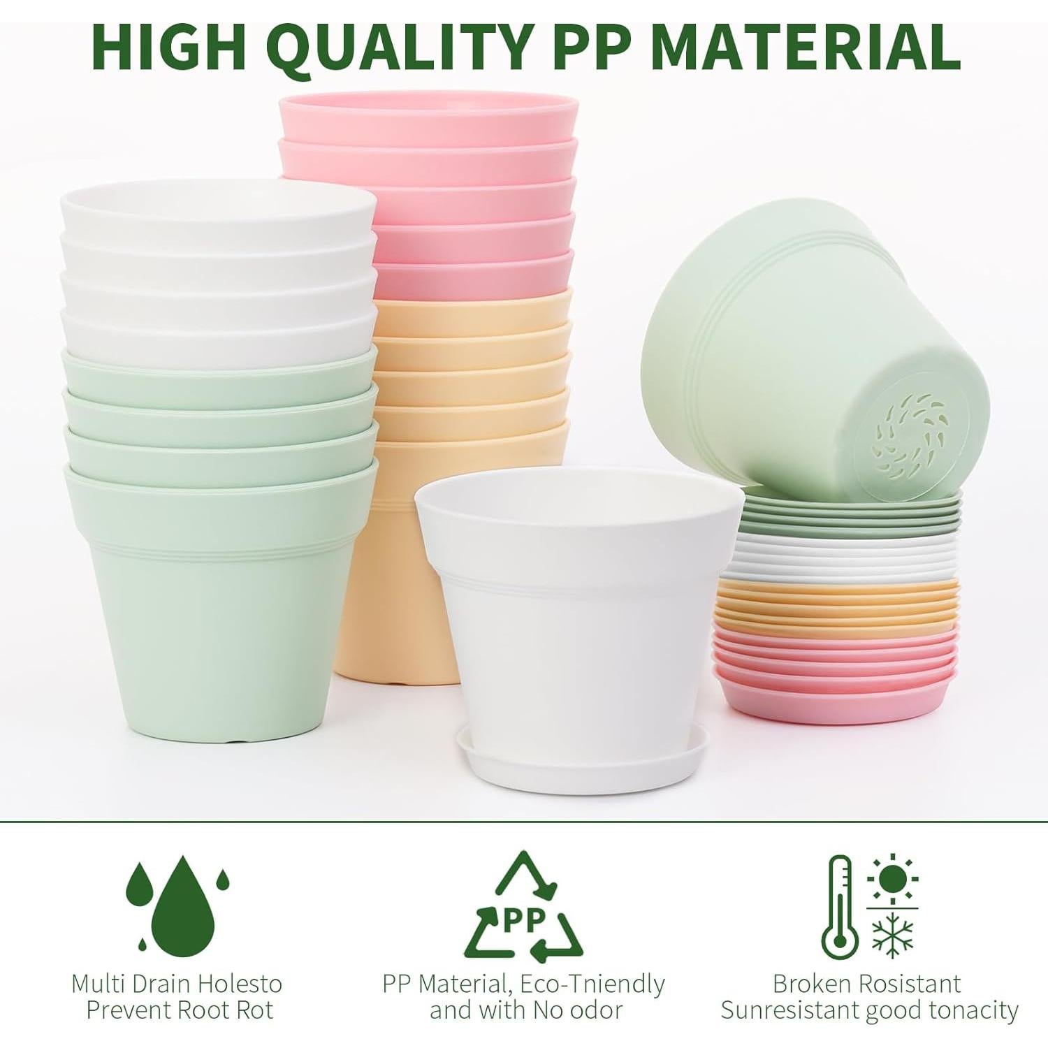 GARDIFE Paquete de 20 macetas redondas de 10 cm para interior