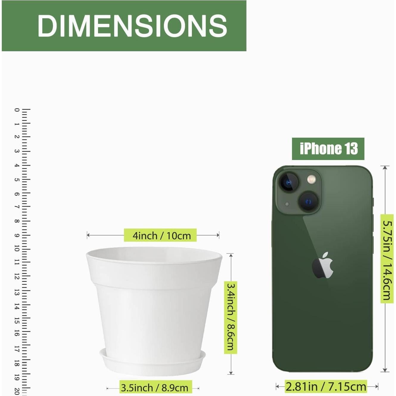 28 Macetas de Plástico 4" SwinDuck con Plato Drenaje Blanco