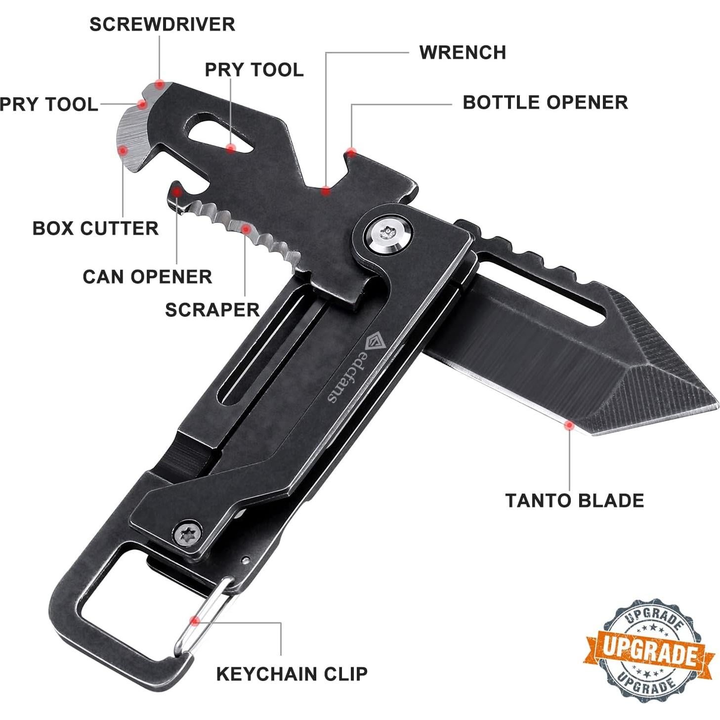 Cuchillo de Llavero EDCfans 8 en 1 Acero Inoxidable