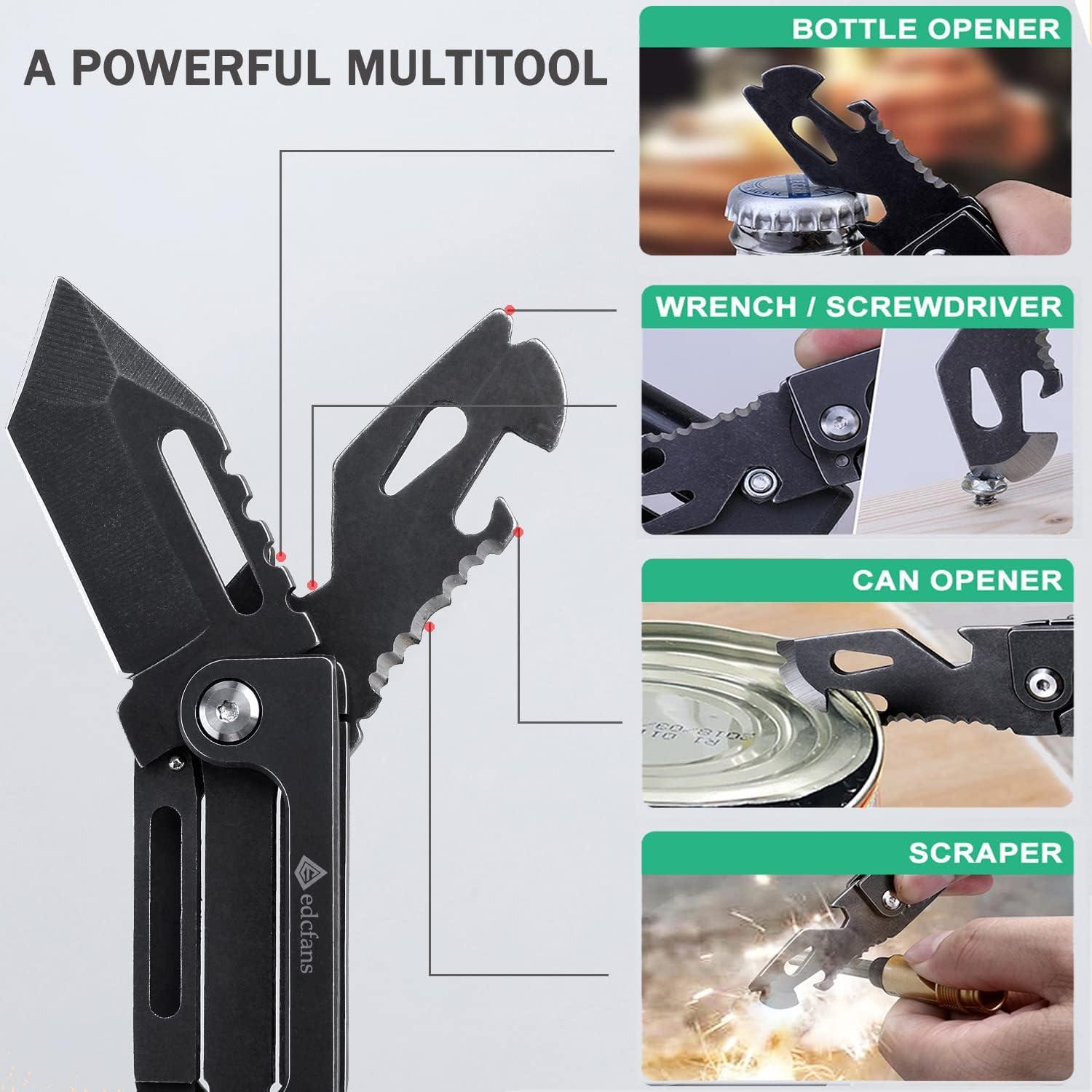 Cuchillo de Llavero EDCfans 8 en 1 Acero Inoxidable