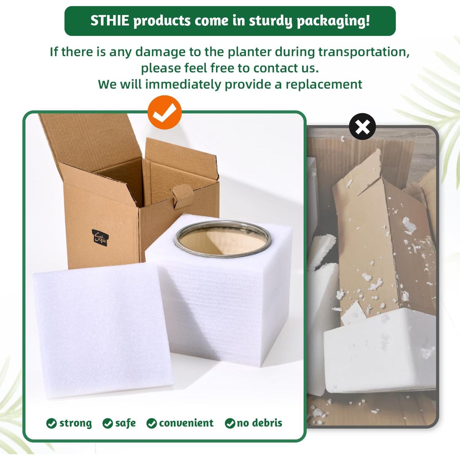 Macetas Pequeñas de Cerámica STHIE 10 cm con Drenaje - 2 Pcs