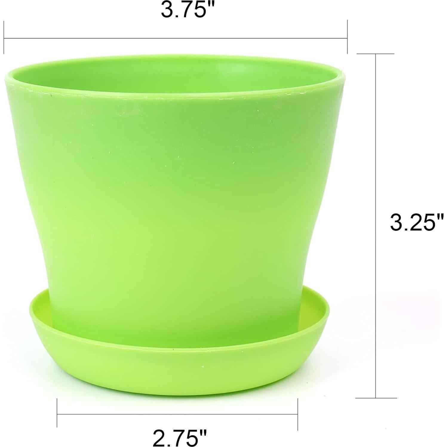 Tosnail Paquete de 24 Macetas de Plástico 10cm con Platillos