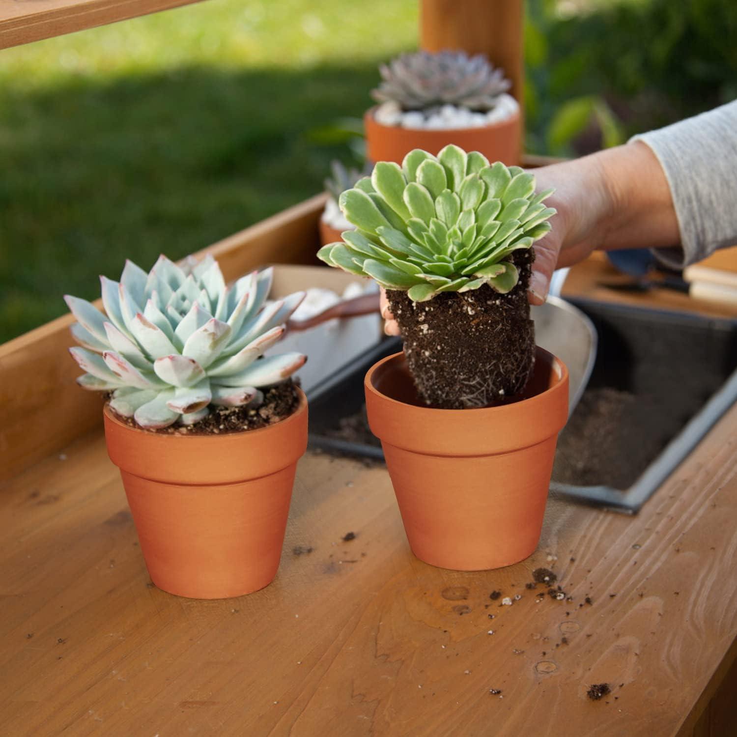 Macetas de Vivero KOAMLY 3" Terracota 20 Piezas Drenaje