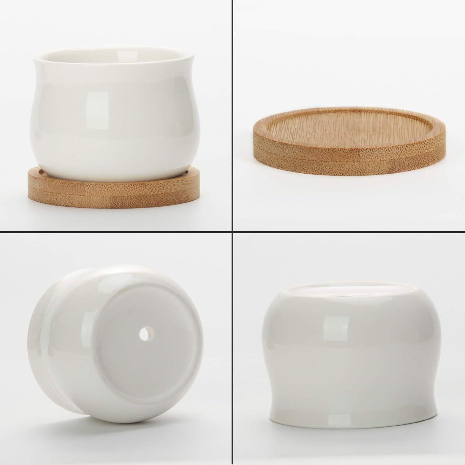 ZOUTOG 12 Macetas Mini de Cerámica 6.6 cm con Drenaje