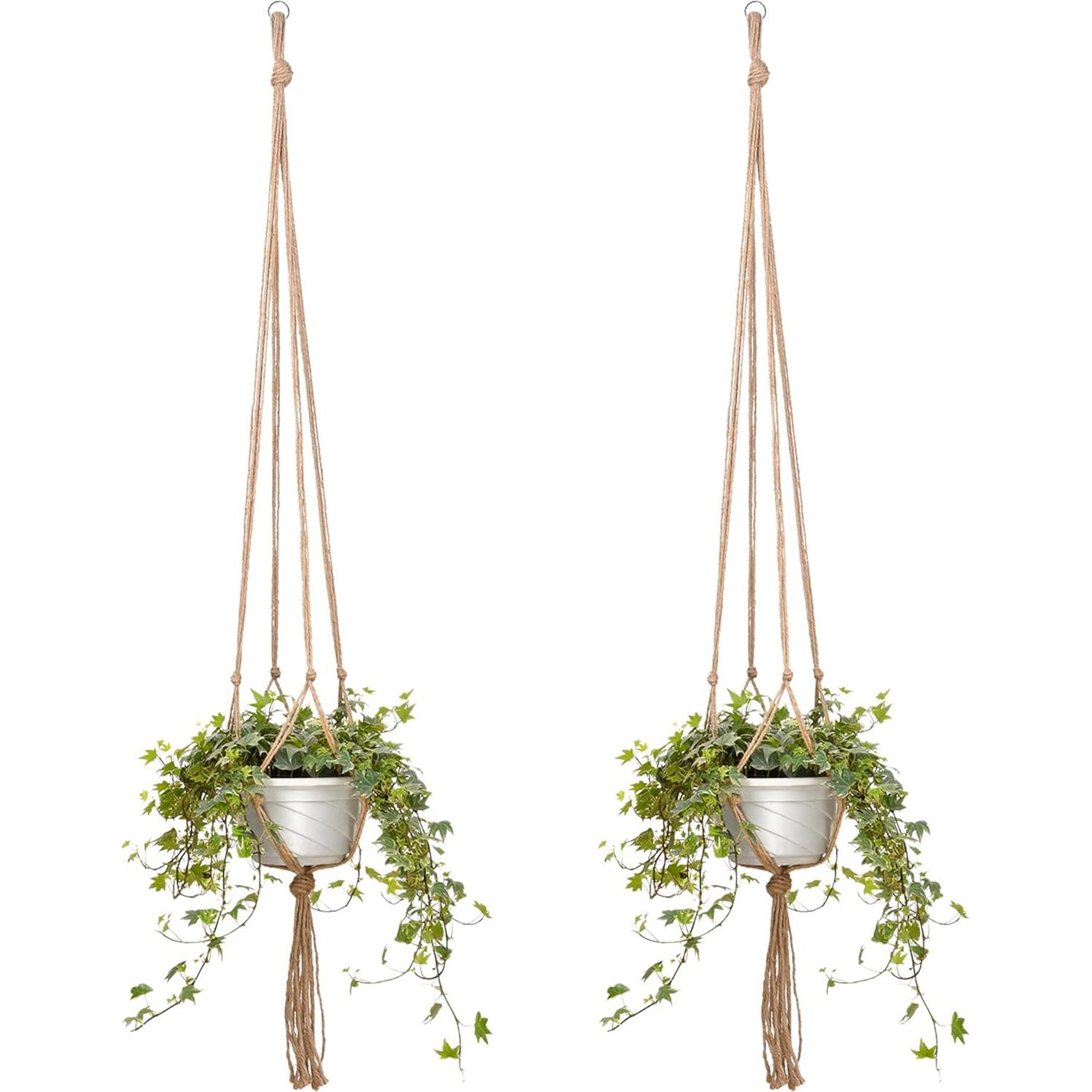 Soporte para Plantas EBOOT 2 Pack 120 cm Yute Natural 4 Patas
