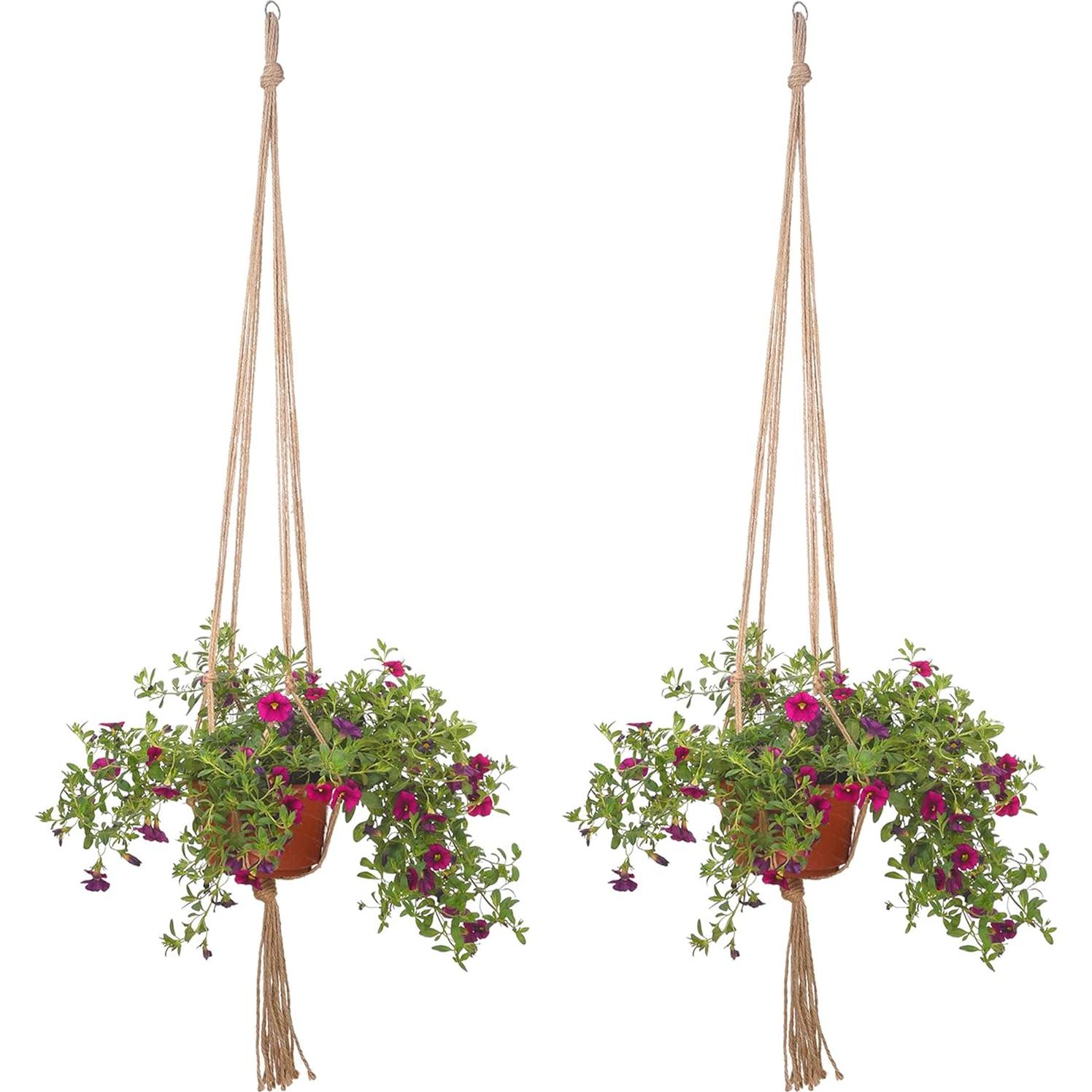 Soporte para Plantas EBOOT 2 Pack 120 cm Yute Natural 4 Patas