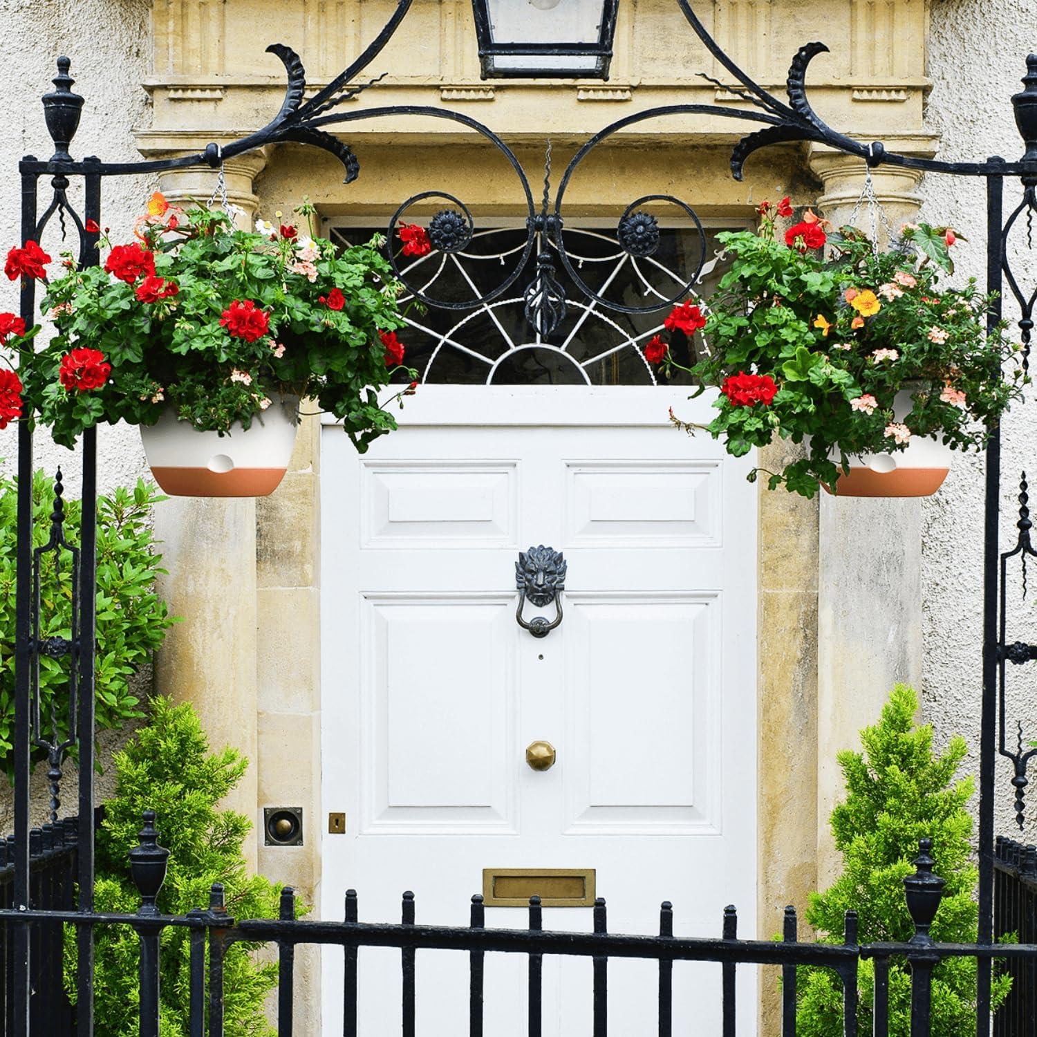 Juego de 2 macetas colgantes autorriego Montresor 25 cm Blanco