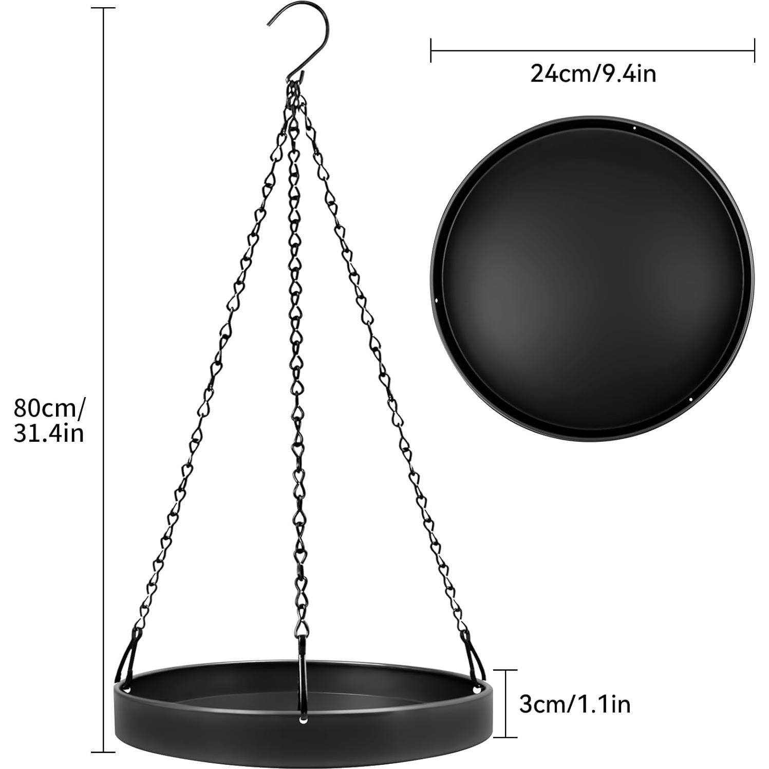 Colgador de Plantas PIKAMAO Negro, 2 Piezas, Metal, 24 cm